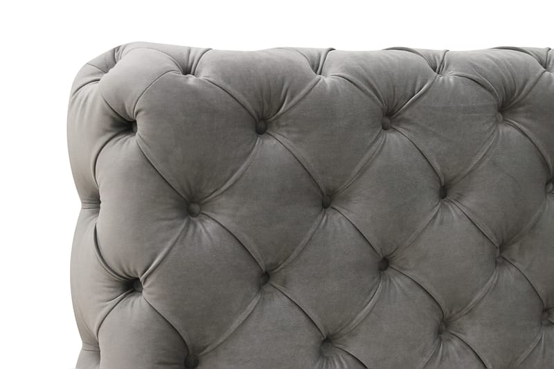 Chesterfield Komplett Sengpakke Sengeramme med Madrass 160x200 cm - Grå - Møbler - Senger - Rammeseng