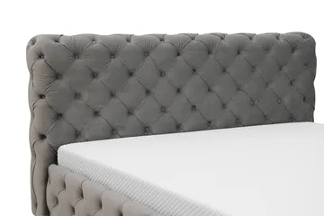 Chesterfield Komplett Sengpakke Sengeramme med Madrass 160x200 cm - Grå - Møbler - Senger - Rammeseng