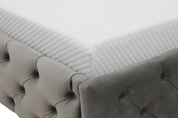 Chesterfield Komplett Sengpakke Sengeramme med Madrass 160x200 cm - Grå - Møbler - Senger - Rammeseng