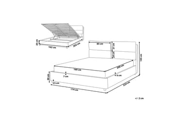 Daxxon Sengramme 160x200 cm - Beige - Møbler - Senger - Senger med oppbevaring