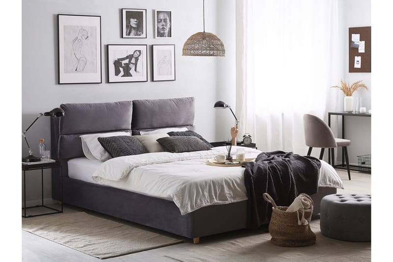 Daxxon Sengramme 180x200 cm - Grå - Møbler - Senger - Senger med oppbevaring