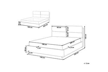 Daxxon Sengramme 180x200 cm - Grå - Møbler - Senger - Senger med oppbevaring