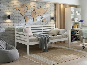 Daybed Theza Hvit - Hvit - Møbler - Senger - Gjesteseng & ekstraseng - Uttrekkbar seng