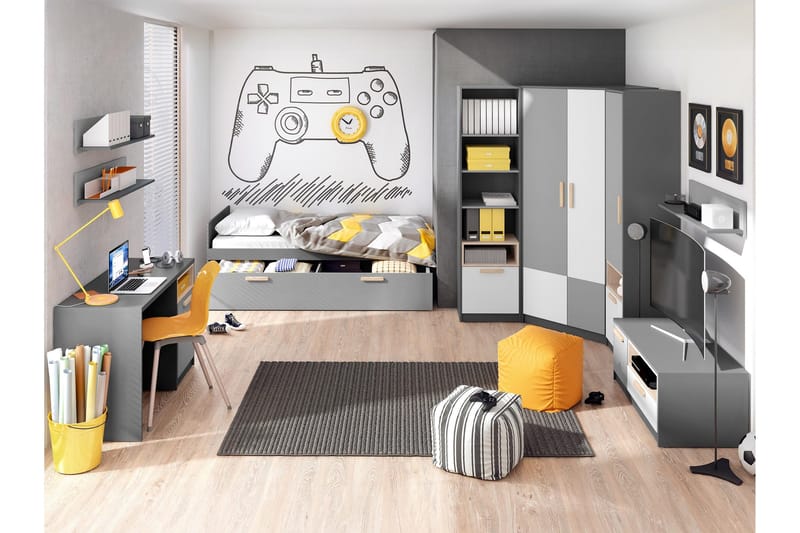 Dekona Møbelsett For Soverom - Grå/Hvit - Møbler - Senger - Møbelsett til soverom