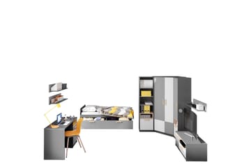 Dekona Møbelsett For Soverom - Grå/Hvit - Møbler - Senger - Møbelsett til soverom