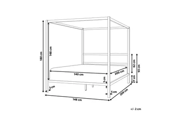 Denaya Himmelsseng 140x200 cm - Hvit - Møbler - Senger - Himmelseng