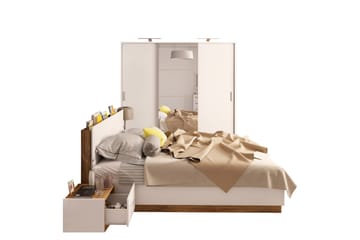 Dentrona Møbelsett For Soverom - Beige/Grå - Møbler - Senger - Møbelsett til soverom