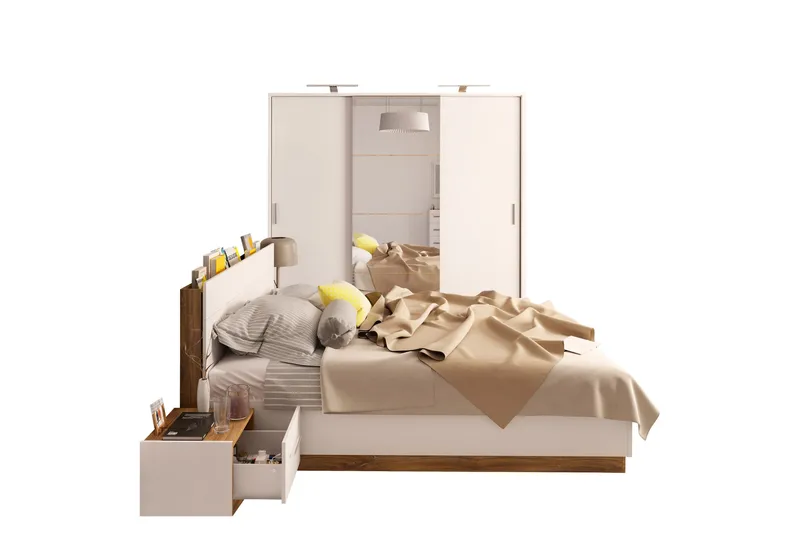 Dentrona Møbelsett For Soverom, Beige/Grå