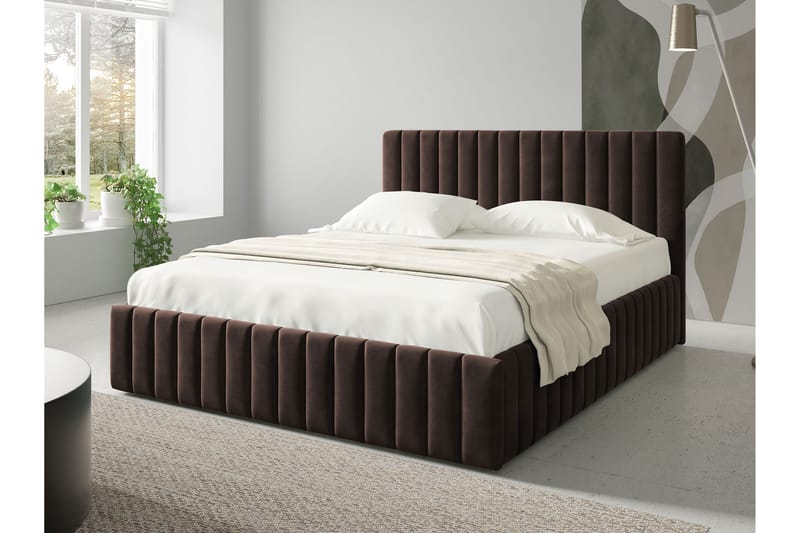 Desio Oppbevaringsseng 140x200 cm - Rosa - Møbler - Senger - Senger med oppbevaring