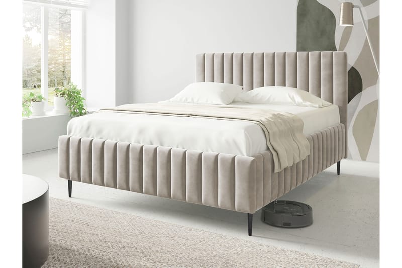 Desio Oppbevaringsseng 160x200 cm, Beige