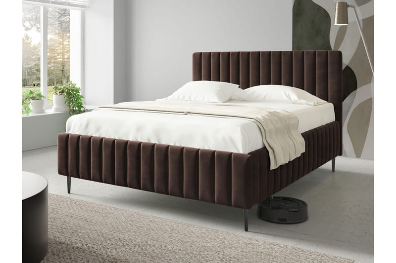 Desio Oppbevaringsseng 160x200 cm - Brun - Møbler - Senger - Senger med oppbevaring