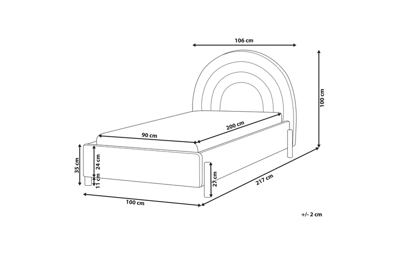 Diantha Sengramme 90x200 cm - Rosa/Lyst tre - Møbler - Senger - Sengeramme & sengestamme