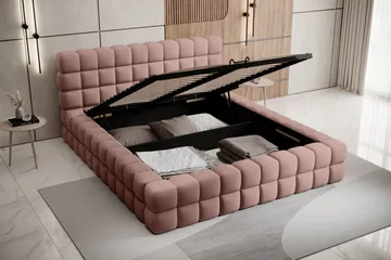 Dizzle Sengeramme 160x200 cm - Rosa - Møbler - Senger - Senger med oppbevaring