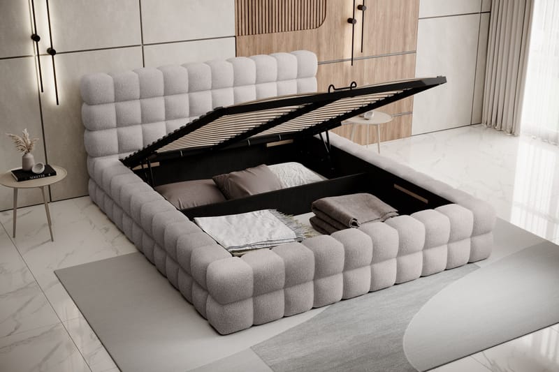 Dizzle Sengeramme 180x200 cm - Grå - Møbler - Senger - Senger med oppbevaring