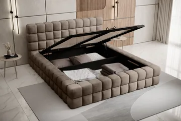 Dizzle Sengramme 140x200 cm - Mørk beige - Møbler - Senger - Senger med oppbevaring