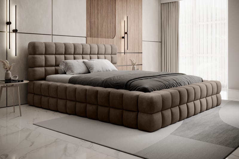 Dizzle Sengramme 140x200 cm - Mørk beige - Møbler - Senger - Senger med oppbevaring