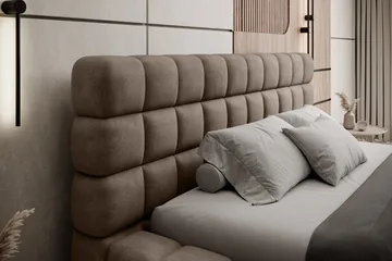Dizzle Sengramme 140x200 cm - Mørk beige - Møbler - Senger - Senger med oppbevaring