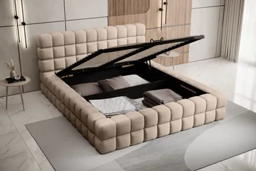 Dizzle Sengramme 160x200 cm - Beige - Møbler - Senger - Senger med oppbevaring