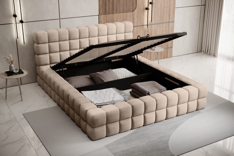 Dizzle Sengramme 160x200 cm - Beige - Møbler - Senger - Senger med oppbevaring