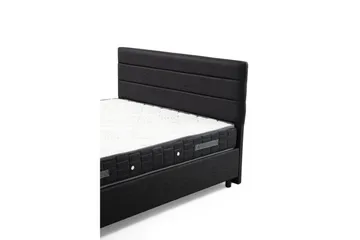 Dobbel madrass, base og hodegjerde Sonyi Sett Antrasitt - 140 x 114 x 200 cm - Møbler - Senger - Sengeramme & sengestamme