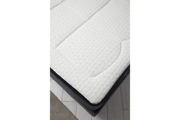 Dobbel madrass, base og hodegjerde Subato Set (140 x 125 x 200 cm) Antrasitt - Antrasitt - Møbler - Senger - Komplett sengepakke