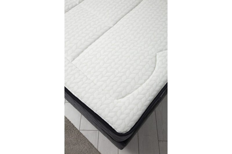 Dobbel madrass, base og hodegjerde Subato-sett Antrasitt - 150 x 125 x 200 cm - Møbler - Senger - Komplett sengepakke