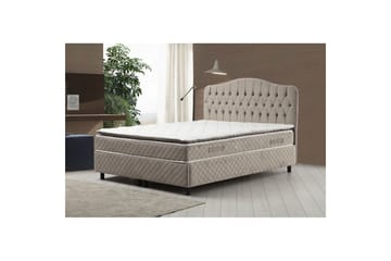 Dobbel madrass, base og hodegjerde Subato-sett Beige