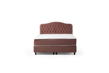 Dobbel madrass, base og hodegjerde Subato-sett Støvrosa - 140 x 125 x 200 cm - Møbler - Senger - Kontinentalsenger