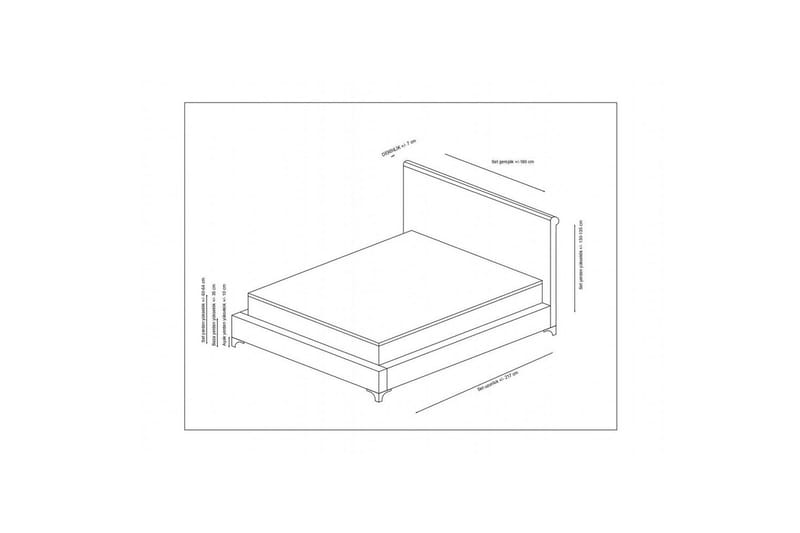 Dobbel madrass, base og hodegjerde Subra-sett (160 x 200 cm) Antrasitt - Antrasitt - Møbler - Senger - Kontinentalsenger