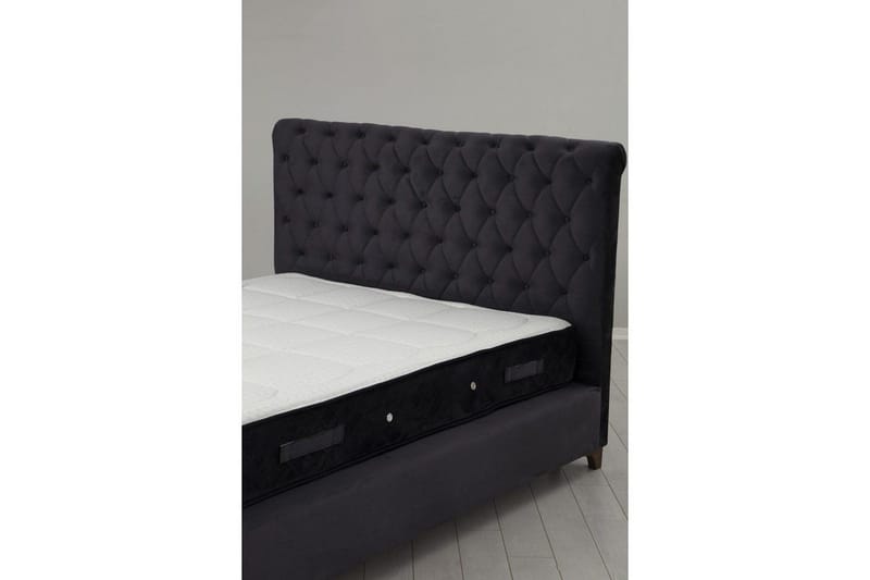 Dobbel madrass, base og hodegjerde Subra-sett (160 x 200 cm) Antrasitt - Antrasitt - Møbler - Senger - Kontinentalsenger