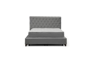 Dobbel madrass, base og hodegjerde Subra-sett Grå - 160 x 200 cm - Møbler - Senger - Komplett sengepakke