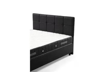 Dobbel madrass, base og hodegjerde Sudalmuni sett antrasitt - 160 x 114 x 200 cm - Møbler - Senger - Rammeseng