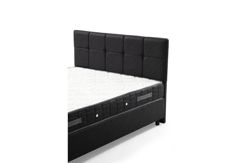Dobbel madrass, base og hodegjerde Sudalmuni sett antrasitt - 160 x 114 x 200 cm - Møbler - Senger - Rammeseng