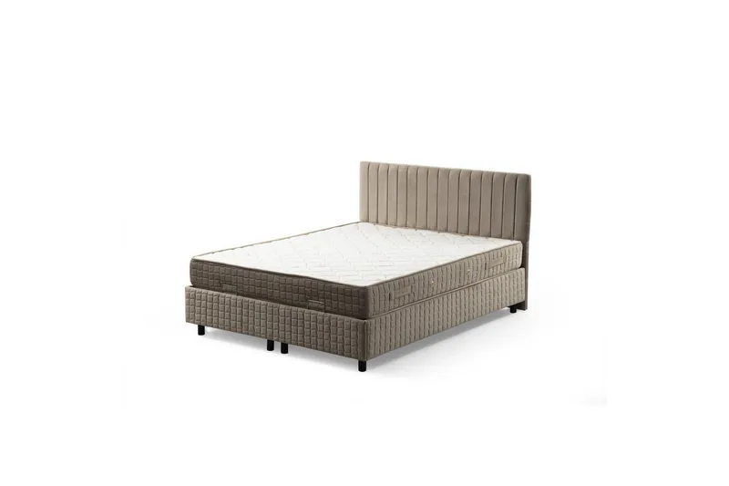 Dobbel madrass, base og hodegjerde Sudamal Sett Brun, 150 x 114 x 200 cm