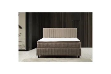 Dobbel madrass, base og hodegjerde Sudamal Sett Brun - 160 x 114 x 200 cm - Møbler - Senger - Kontinentalsenger