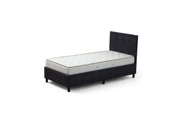 Dobbel madrass, base og hodegjerde Pilode Set Antrasitt - 120 x 107 x 204 cm - Møbler - Senger - Sengeramme & sengestamme