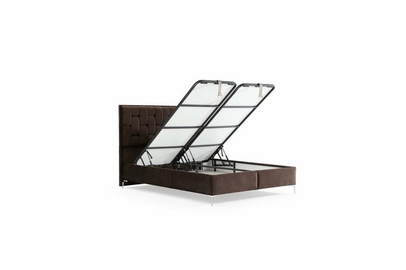 Dobbelseng Base & Hodegavl Amour Brun - 180 x 200 x 38 cm - Møbler - Senger - Rammeseng