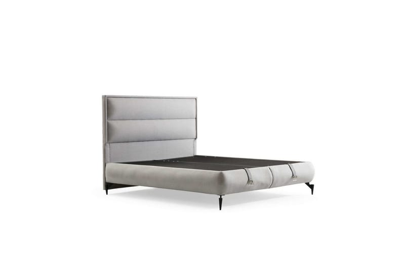 Dobbelseng Base & Hodegavl Fresh Grå, 140 x 41 x 200 cm