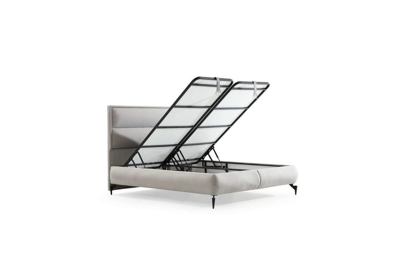 Dobbelseng Base & Hodegavl Fresh Grå - 150 x 41 x 200 cm - Møbler - Senger - Sengeramme & sengestamme