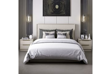 Dobbelseng Base & Hodegavl Fruitland Stone (150 x 35 x 208 cm) - Grå - Møbler - Senger - Sengeramme & sengestamme