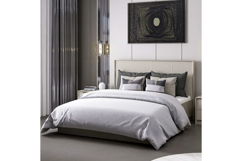 Dobbelseng Base & Hodegavl Fruitland Stone (150 x 35 x 208 cm) - Grå - Møbler - Senger - Sengeramme & sengestamme