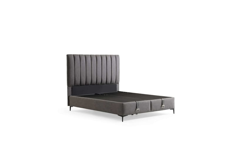 Dobbelseng Base & Hodegavl Glenurenora Grå - 150 x 38 x 200 cm - Møbler - Senger - Sengeramme & sengestamme