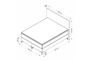 Dobbelseng Base & Hodegavl Mijara Lys Brun - 160 x 38 x 200 cm - Møbler - Senger - Rammeseng