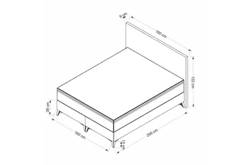 Dobbelseng Base & Hodegavl Mijara Lys Brun - 160 x 38 x 200 cm - Møbler - Senger - Dobbeltsenger