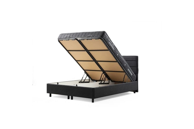 Dobbelseng Base & Hodegavl Sonyi Antrasitt - 160 x 110 x 200 cm - Møbler - Senger - Sengeramme & sengestamme