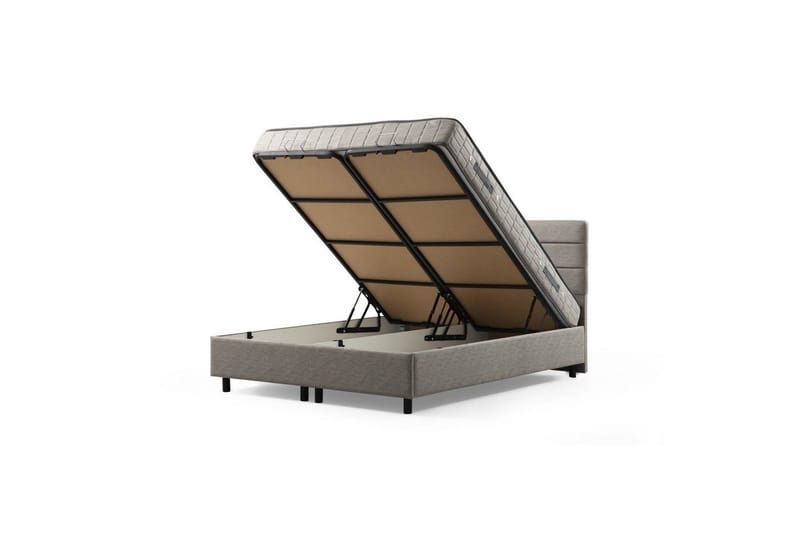 Dobbelseng Base & Hodegavl Sonyi Lys Grå - 150 x 110 x 200 cm - Møbler - Senger - Sengeramme & sengestamme