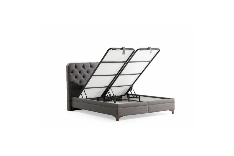 Dobbelseng Base & Hodegavl Sorang Grå - 154 x 35 x 200 cm - Møbler - Senger - Sengeramme & sengestamme