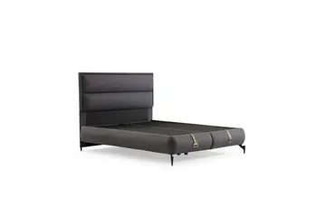 Dobbelseng Base & Hodegavl Springsure Mørkegrå - 160 x 41 x 200 cm - Møbler - Senger - Sengeramme & sengestamme