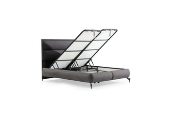 Dobbelseng Base & Hodegavl Springsure Mørkegrå - 180 x 41 x 200 cm - Møbler - Senger - Sengeramme & sengestamme