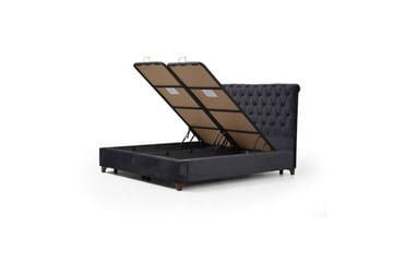 Dobbelseng Base & Hodegavl Subra antrasitt - 160 x 130 x 200 cm - Møbler - Senger - Sengeramme & sengestamme